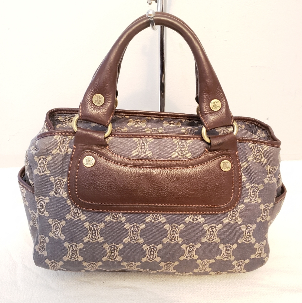 Authentic Vintage Celine denim boston Bag